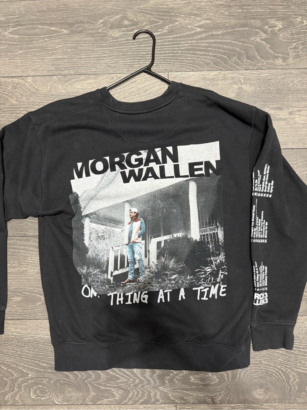 Morgan Wallen One Thing At A Time Black Graphic Crewneck Sweatshirt